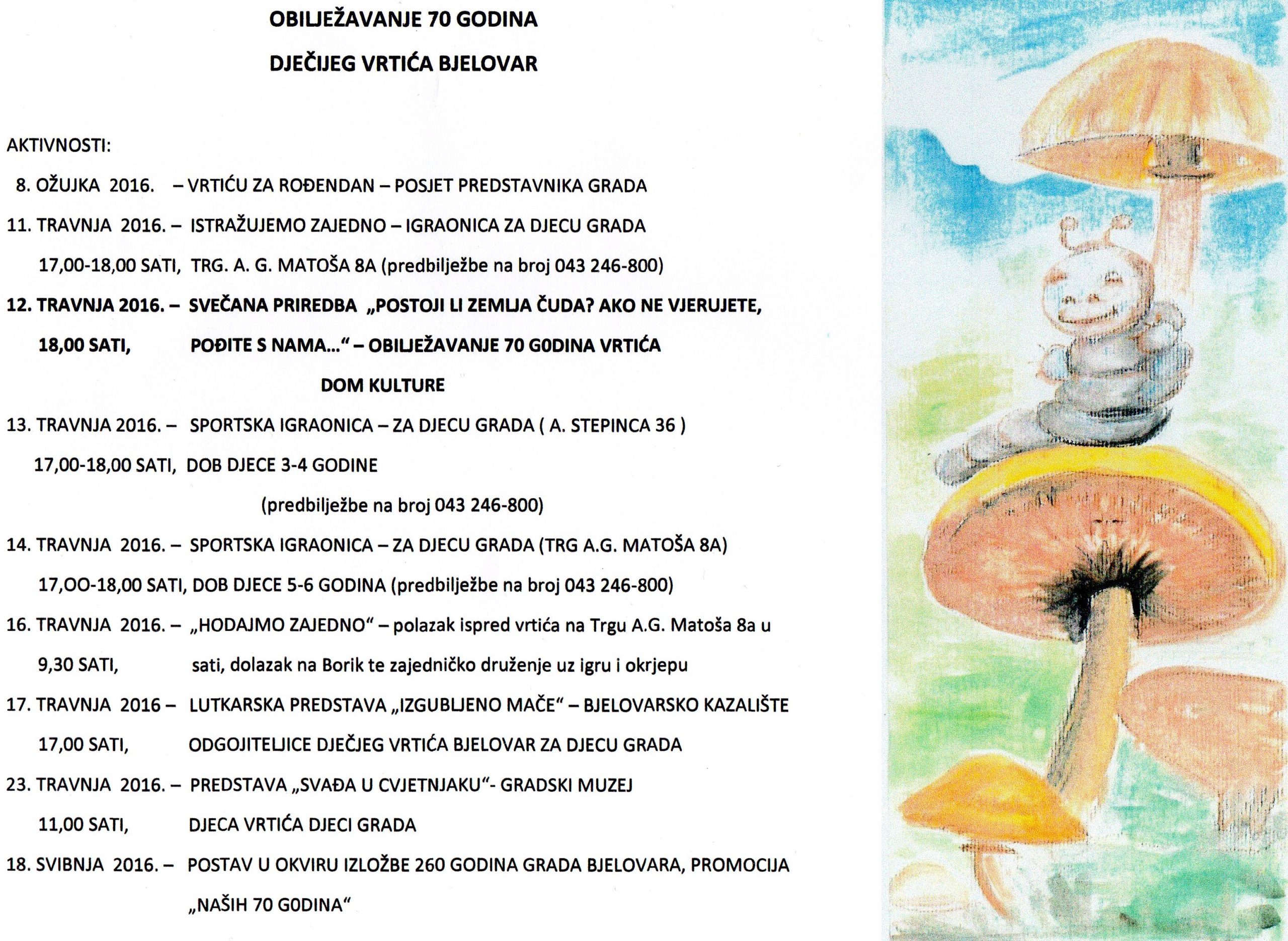 70 godina Dječjeg vrtića Bjelovar